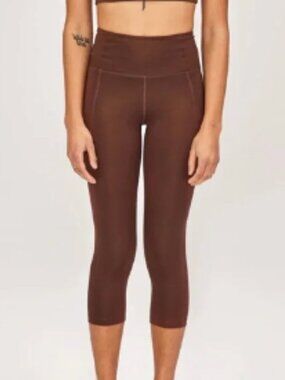 GIRLFRIEND COLLECTIVE cropped yoga pants XS brown